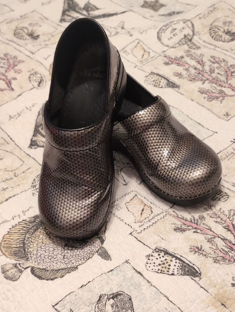 Metallic Pewter Slip-On Clogs